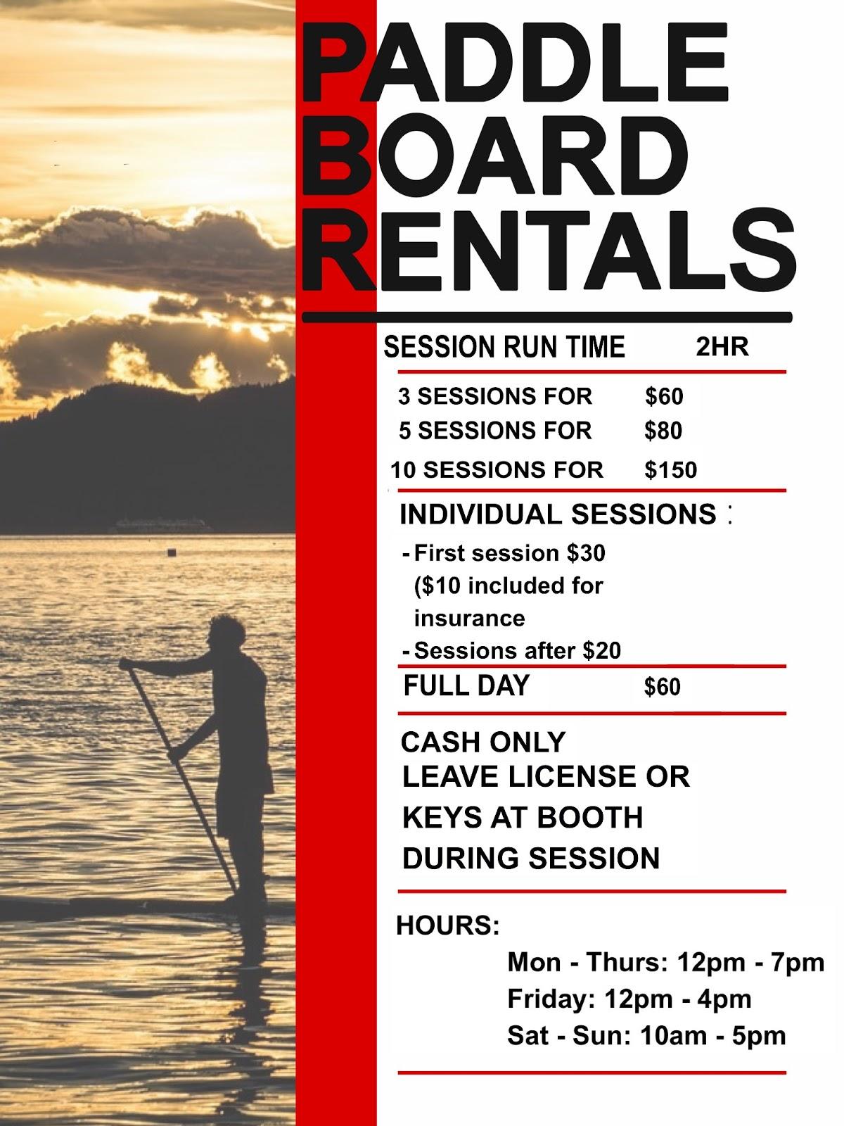 SRCC Paddle Board Rental Ad